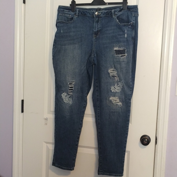 Lane Bryant Denim - Lane Bryant patchwork jeans